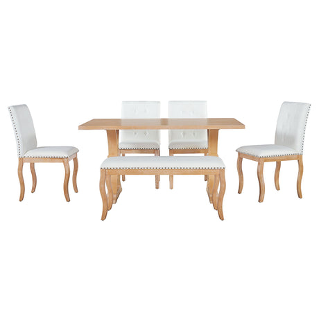 Dining Set With Bench, 6 Piece