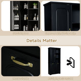 Freestanding Tall Storage Cabinet With 2 Tilt Out Hampers