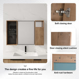 41.3" Wall Mounted Cabinet With Storage, Medicine Cabinet With Door And Adjustable Shelves - Imitative Oak