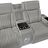 Electra - Power Reclining Loveseat With Power Headrests, Console, Speakers, Massage, LED Lighting And USB Control