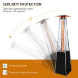Pyramid 48, 000 Btu Propane Outdoor Heater With Detachable Wheels - Black / Silver
