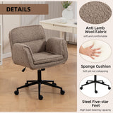 Criss Cross Swivel Desk Chair With Adjustable Armrests & Wheels For Home Office