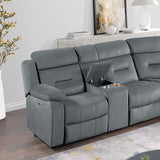 Power Reclining Sectional Set With Console Cup Holders