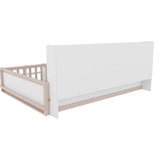 Platform Bed Frame With Guardrail, Storage Shelves & Bookshelf
