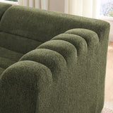 U-Shaped Modular Sectional Sofa With Chaise And Movable Ottoman With Wave-Shaped Armrest