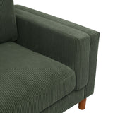 Upholstered Square Arm Sofa - Dark Green
