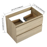 Wall Mounted Bathroom Vanity Cabinet, Soft Close Drawers (Vanity Only)