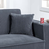 Modern Convertible Sofa With Hidden Storage USB Port, Cup Holder