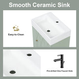 Modern Bathroom Vanity With Sink, Diamond Pattern Doors