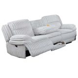 Motion Recliner Sofa With Fold-Down Table, Manual Recline, Charging Station & Cup Holders