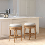 Rustic Elegance Backless Swivel Stool
