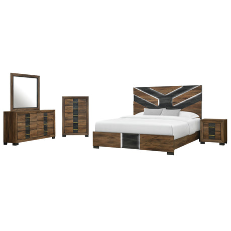 Chest With 5 Drawers - Brown Black