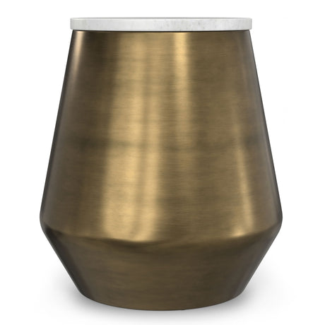 Benning - Side Table - Antique Brass / White - Side Tables - Alpine Outlets