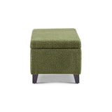 Storage Ottoman With Flip Top Lid - Retro Green