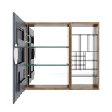 Wall Mounted Bathroom Mirror Cabinet With Adjustable Shelves - Imitative Oak
