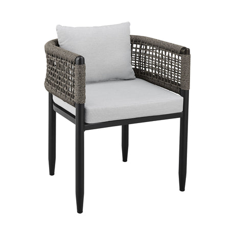 Alegria - Outdoor Patio 7-Piece Dining Table Set In Aluminum With Gray Rope And Cushions