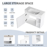 Wall Mounted Bathroom Vanity With Sink & Soft Close Door