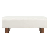 Upholstered Ottoman Bench With Thick Padded Design - Beige