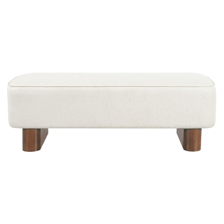 Upholstered Ottoman Bench With Thick Padded Design - Beige