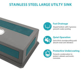 Undermount Steel Kitchen Sink, Deep Single Bowl Basin