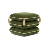 Monarch - Tassled Ottoman - Olive Green