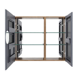 33.56" Wall Mounted Bathroom Cabinet With Adjustable Shelves - Imitative Oak