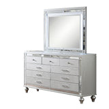 1 Piece Dresser With Snake Skin Bedroom Furniture - Silver