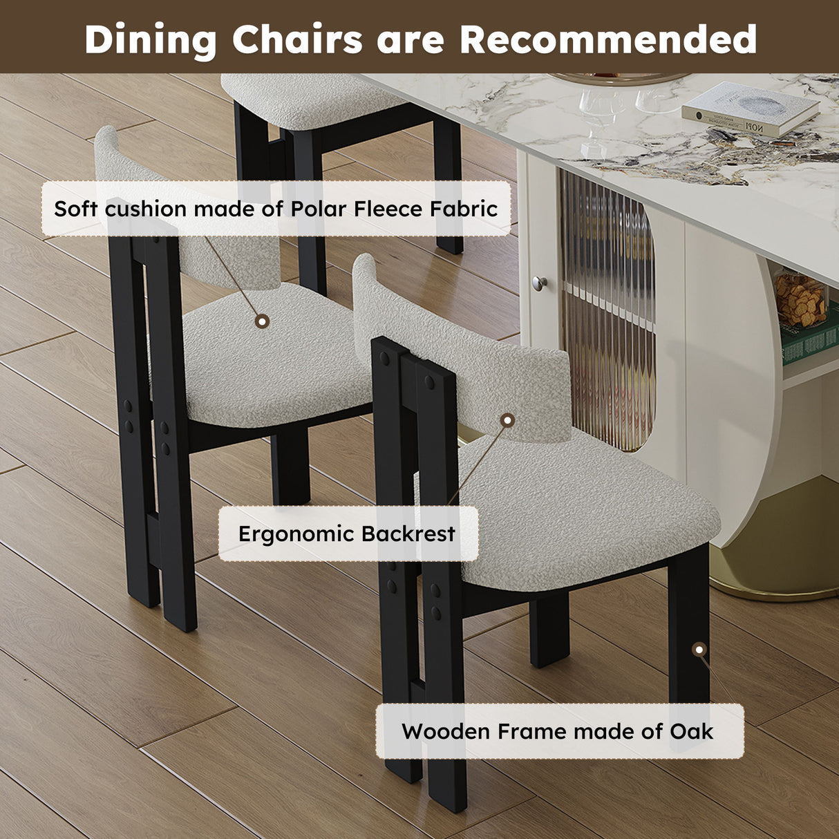 Modern Dining Table Set With Storage, Includes Chairs