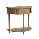 Half Moon Console Table For Living Room - Walnut