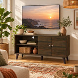 Amidon - TV Stand, With 2 Storage Shelves And 1 Cabinet