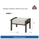 Modern All-Weather Ottomans With Cushions (Set of 2)