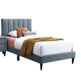 Bed With Channel Tufted Adjustable Headboard