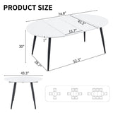 Pull Out Dining Table, Round Design - White