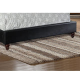 Bed With Curved Wingback Headboard, Button Tufted Upholstered