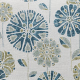 Floral Accent Chair - Blue - Wood