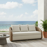 Pavilion - Metal Outdoor Sofa With Cushions - Natural / Boucle White