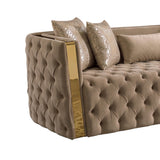 Naomi - Button Tufted Sofa - Taupe