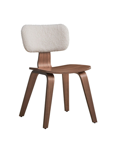 Casson - Boucle 7 Walnut Side Chair (Set of 2) - White / Walnut - Chair Sets - Alpine Outlets