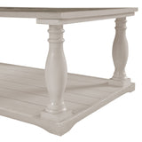 Farmhouse Rectangular Coffee Table With 2 Tiers