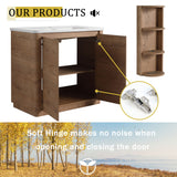 Freestanding Bathroom Vanity With Sink, 2 Soft Close Doors & Storage Rack