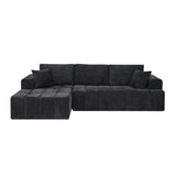 L - Shaped Sectional Sofa With Cup Holders & Side Pockets