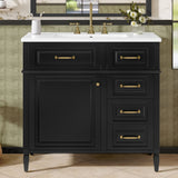Modern Bathroom Vanity With Sink Top, Flip Drawer Design
