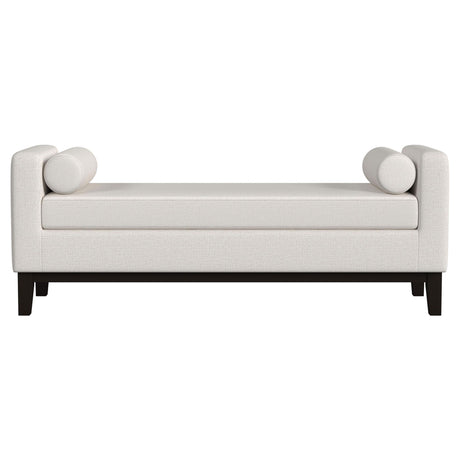 Thomas - Raised Arm Accent Bench - Ivory