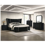 1 Piece Tall Chest Upholstery Textured - Black