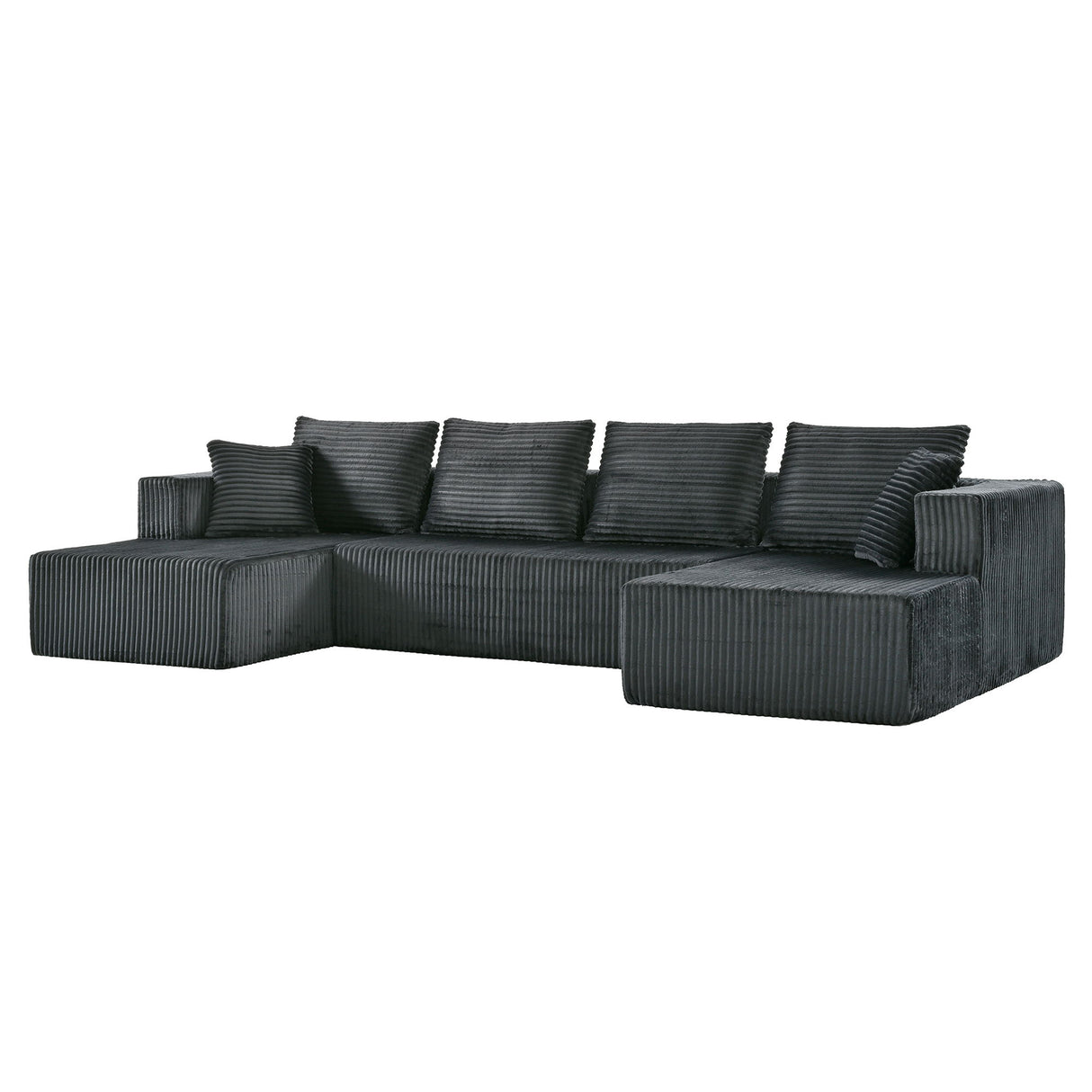 U-Shaped Modular Sectional Sofa With Double Chaise, Oversized Deep Seat For Living Room
