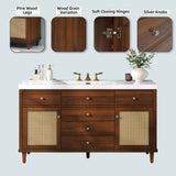 Bathroom Vanity With Sink, 5 Legs, Soft Close Drawers