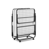 Folding Rollaway Bed With 4" Twin Mattress - White