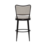Baxter - Steel Frame Fabric Upholstered Swivel Bar Height Barstool