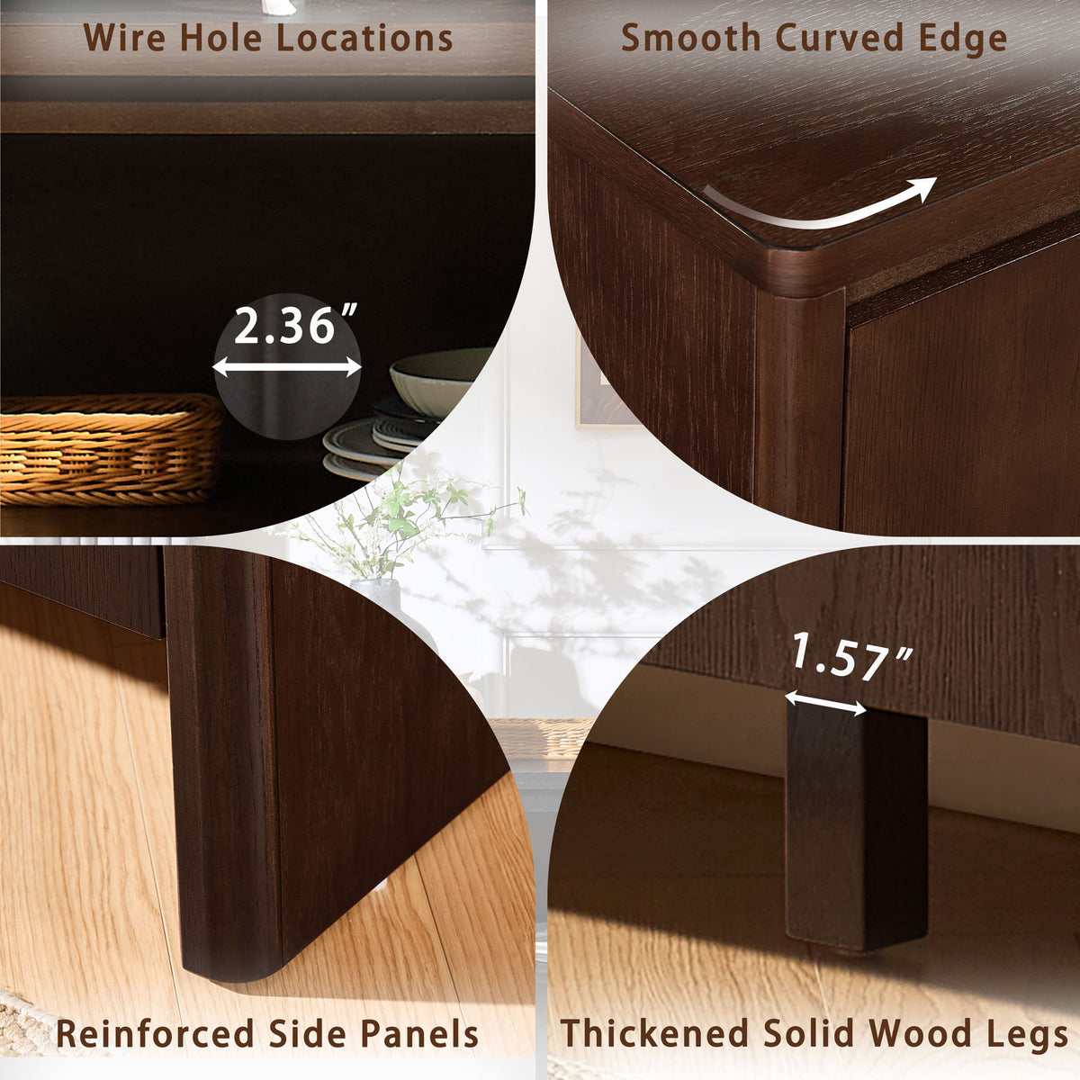 Sideboard Buffet Cabinet With Adjustable Shelves