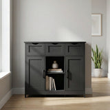 Storage Cabinet Wooden Floor Accent 31in x 12in with Drawers Shelves